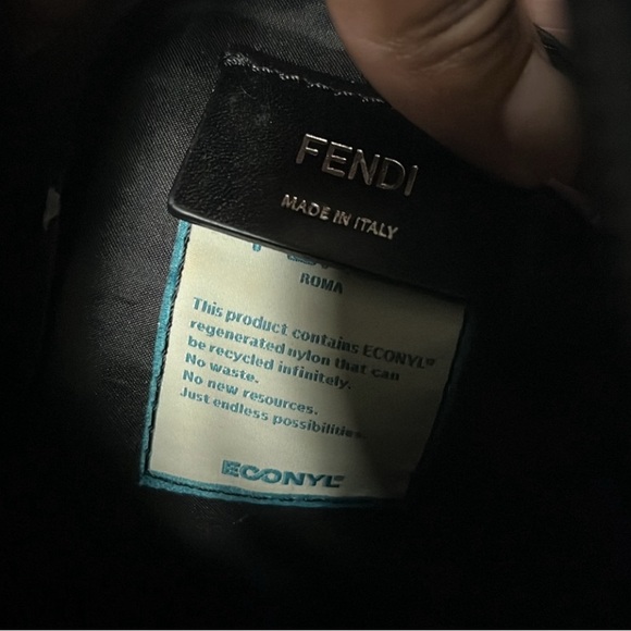 Fendi Black Messenger Bag with Logo Tan Strap - Picture 3 of 3